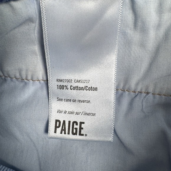 PAIGE Blue Jean Mini Skirt Women 24‎ Esma High Rise A-Line Snap Front Cotton NWT - Picture 9 of 11